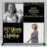 Aperturee - Aperturee 80 Years In The Marking Custom Photo Birthday Backdrop